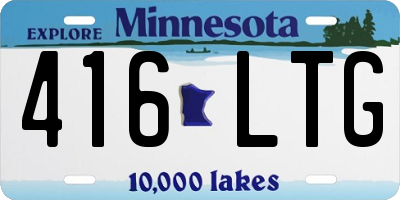 MN license plate 416LTG