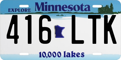 MN license plate 416LTK