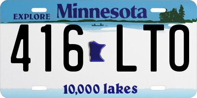 MN license plate 416LTO