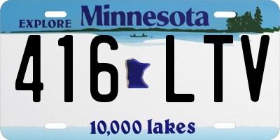 MN license plate 416LTV