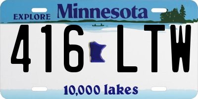 MN license plate 416LTW