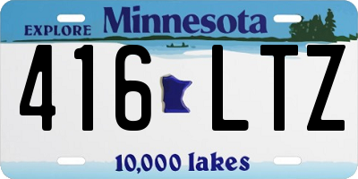 MN license plate 416LTZ