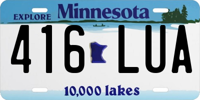 MN license plate 416LUA