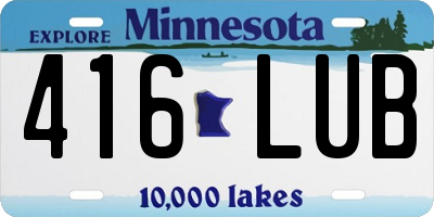MN license plate 416LUB