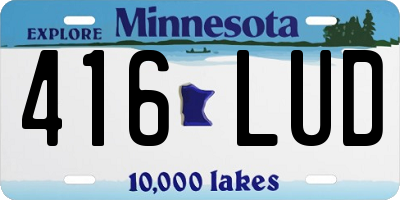 MN license plate 416LUD