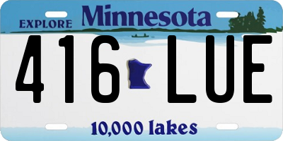 MN license plate 416LUE