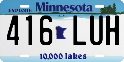 MN license plate 416LUH