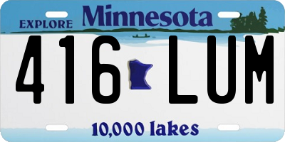 MN license plate 416LUM
