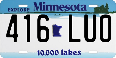 MN license plate 416LUO