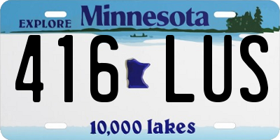 MN license plate 416LUS