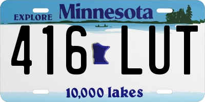 MN license plate 416LUT