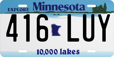 MN license plate 416LUY