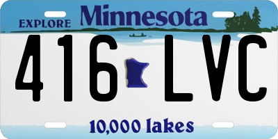 MN license plate 416LVC