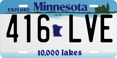 MN license plate 416LVE