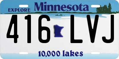 MN license plate 416LVJ