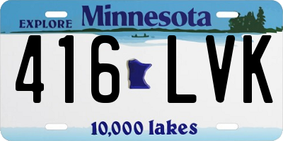 MN license plate 416LVK