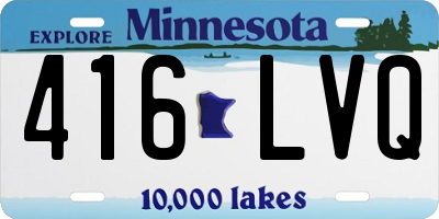 MN license plate 416LVQ