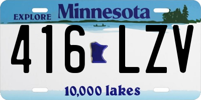 MN license plate 416LZV