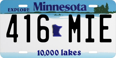 MN license plate 416MIE