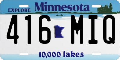 MN license plate 416MIQ
