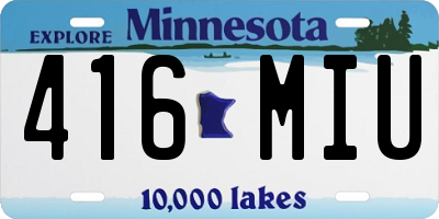 MN license plate 416MIU