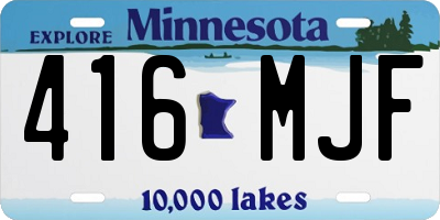 MN license plate 416MJF