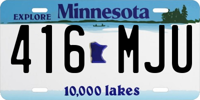 MN license plate 416MJU