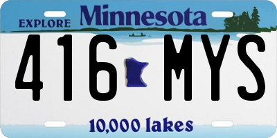 MN license plate 416MYS