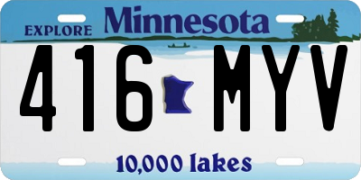 MN license plate 416MYV