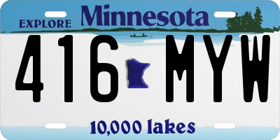 MN license plate 416MYW