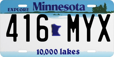 MN license plate 416MYX
