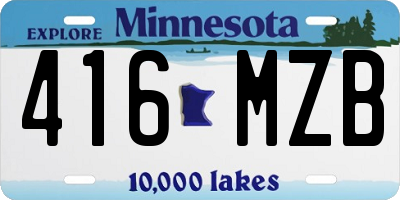 MN license plate 416MZB