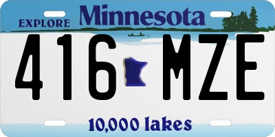 MN license plate 416MZE