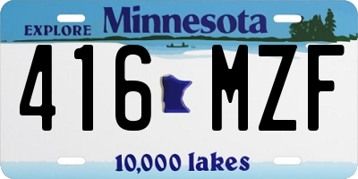 MN license plate 416MZF