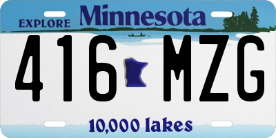 MN license plate 416MZG