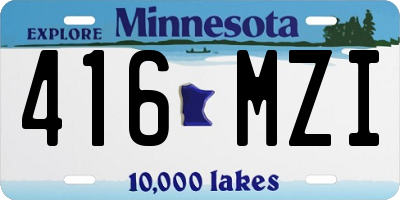 MN license plate 416MZI