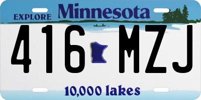 MN license plate 416MZJ