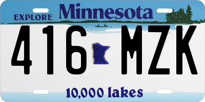 MN license plate 416MZK
