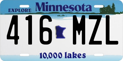 MN license plate 416MZL