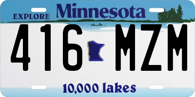 MN license plate 416MZM