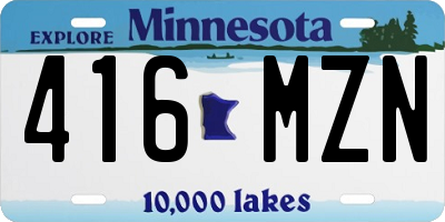 MN license plate 416MZN