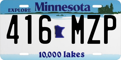 MN license plate 416MZP
