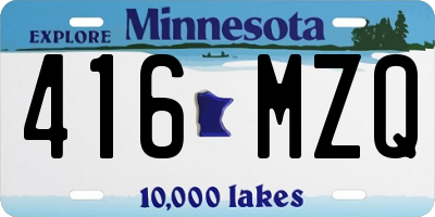 MN license plate 416MZQ
