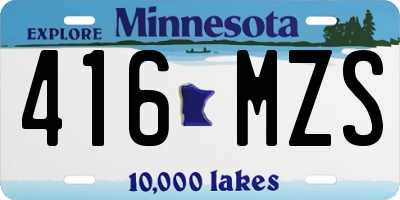 MN license plate 416MZS
