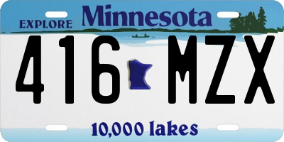 MN license plate 416MZX