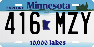MN license plate 416MZY