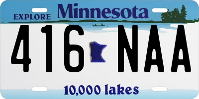 MN license plate 416NAA