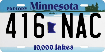 MN license plate 416NAC