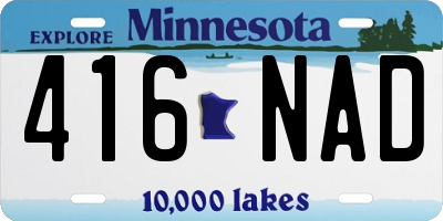 MN license plate 416NAD