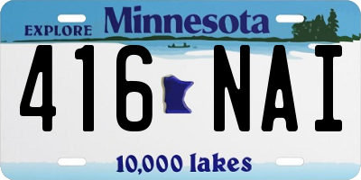 MN license plate 416NAI